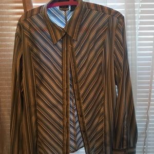 Blue white striped shirt size xl